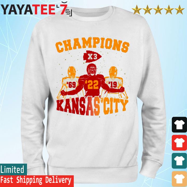 Kansas City Chiefs Super Bowl Champions 1969 And 2019 And 2022 T-Shirt,  hoodie, sweater, long sleeve and tank top