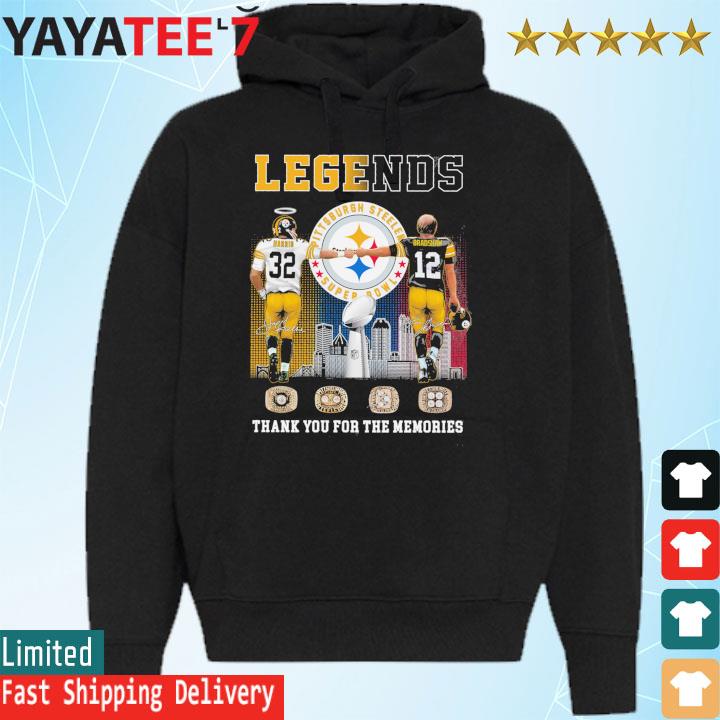 Legend Franco Harris And Terry Bradshaw Pittsburgh Steelers Skyline Thank  You For The Memories Signatures Shirt, hoodie, sweater, long sleeve and  tank top