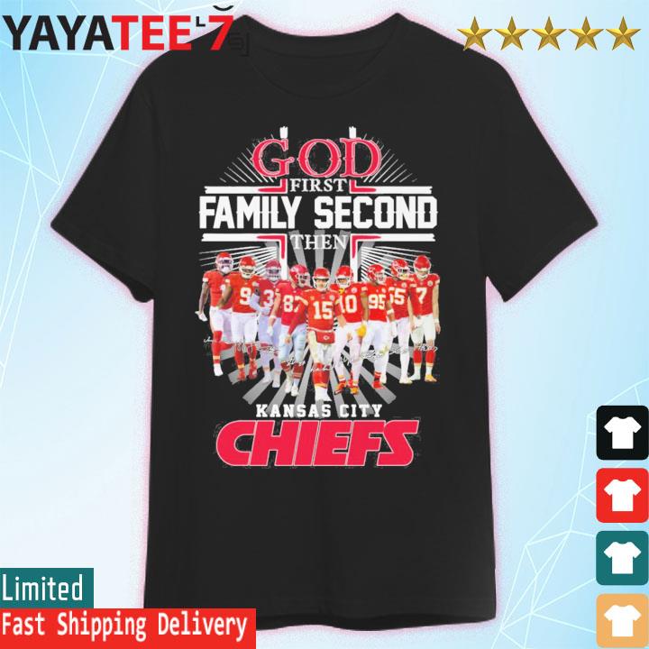 God first family second then Cubs baseball cross shirt