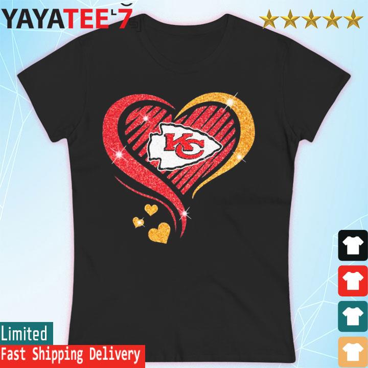 Chiefs girl heart ball diamond Kansas City Chiefs shirt - T-Shirt AT  Fashion LLC