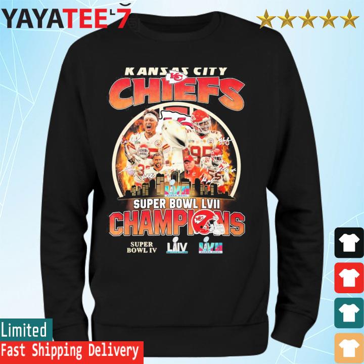 Official kansas City Chiefs 3x Super Bowl LVII Champions signatures T-shirt,  hoodie, sweater, long sleeve and tank top