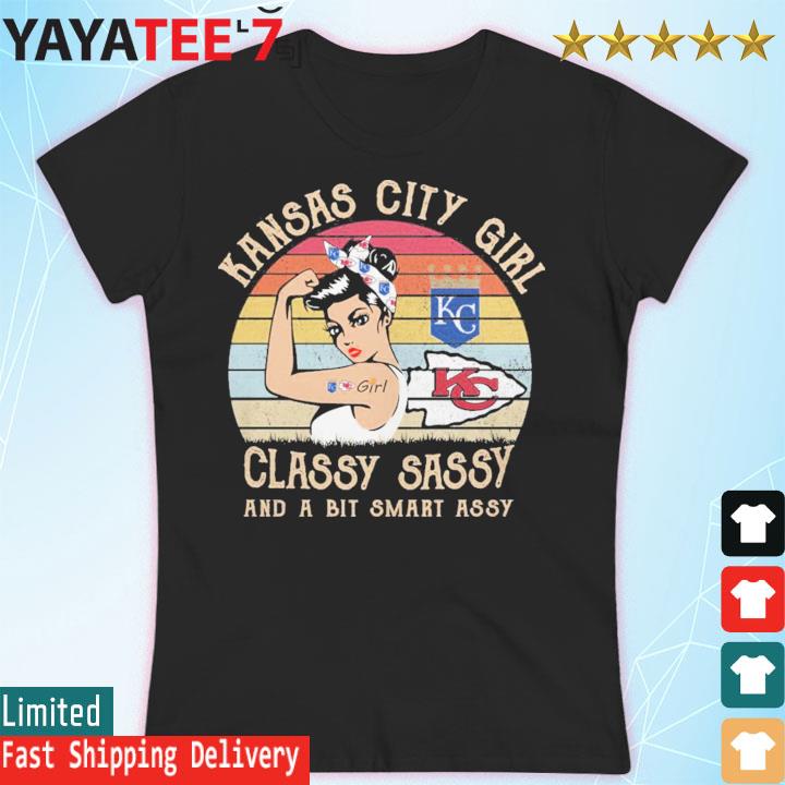 Kansas City Chiefs and Royal Girl Classy Sassy And A Bit Smart Assy Vintage Shirt Women's T-shirt