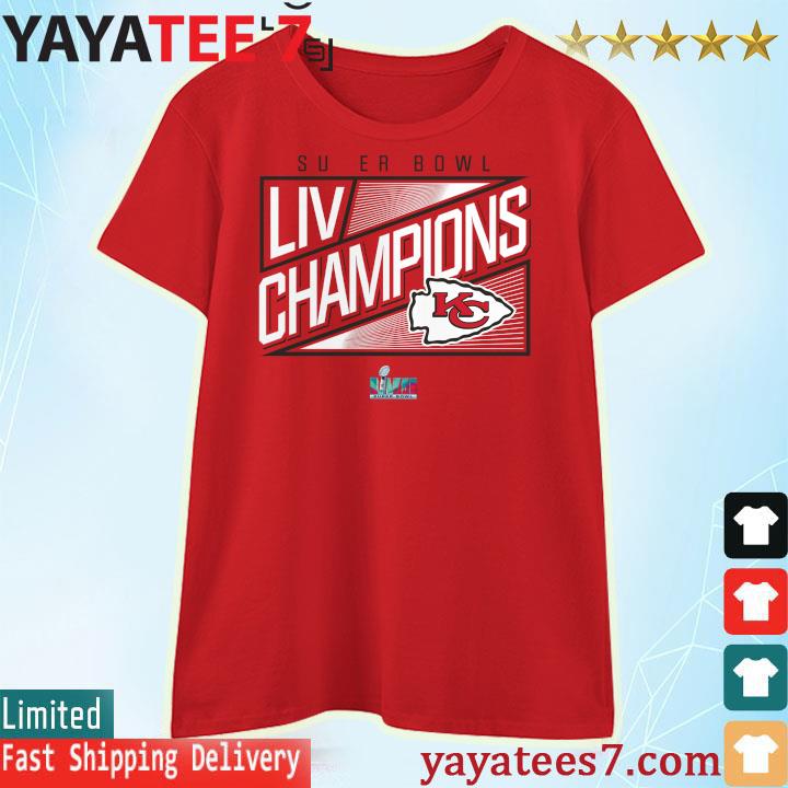 Kansas City Chiefs NFL Red Super Bowl LVII Champions Hut Roster T-Shirt Women's T-shirt