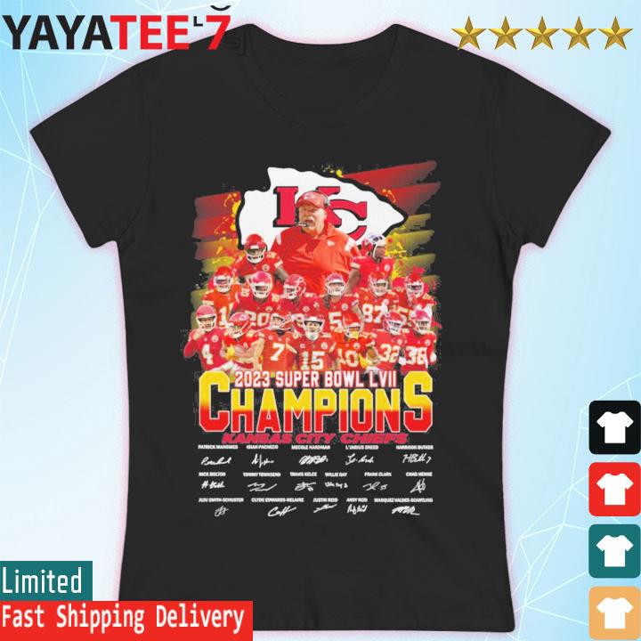 Kansas City Chiefs LVII super bowl champions 2023 signatures shirt