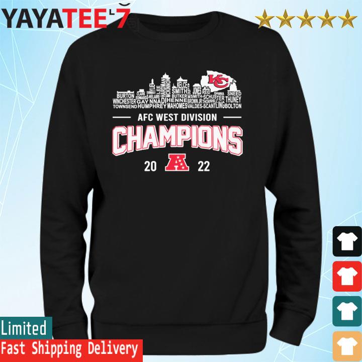 Kansas City Chiefs 2022 Afc West Division Champions Matchup Skyline Shirt  Hoodie - Limotees