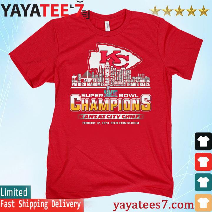 Philadelphia Eagles Players names skyline Super Bowl LVII champions shirt