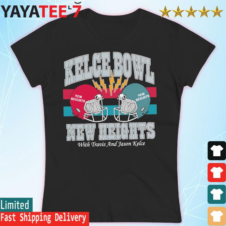 2023 kelce bowl new heights with jason and travis kelce t-shirt, hoodie,  sweater, long sleeve and tank top