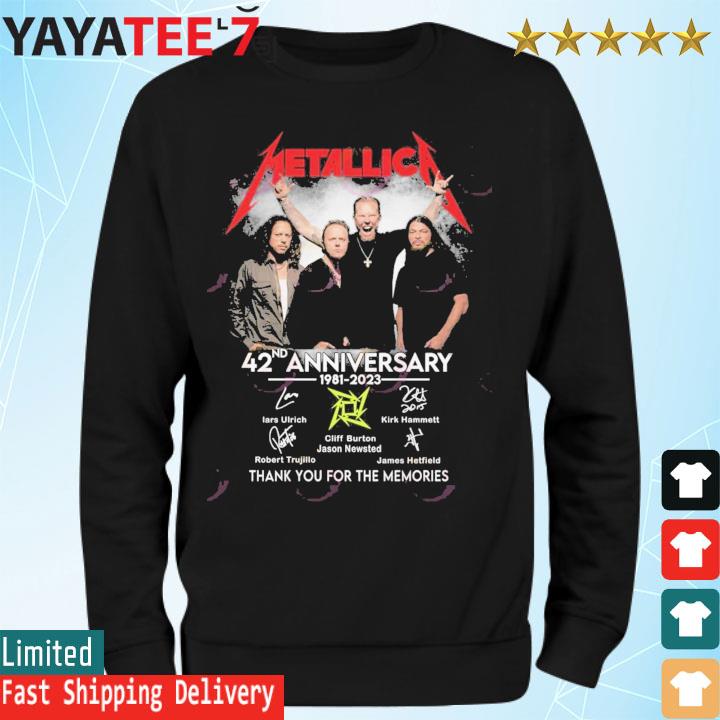 vasthoudend stewardess Snooze Metallica 42nd Anniversary 1981 – 2023 Thank You For The Memories T-Shirt,  hoodie, sweater, long sleeve and tank top