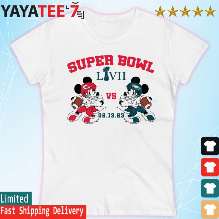 Mickey Mouse Eagles Vs Chiefs Super Bowl 2023 Womens Chiefs