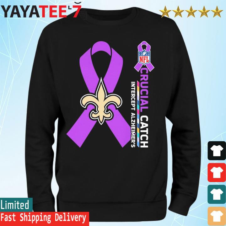 New Orleans Saints NFL Crucial Catch Intercept Alzheimer's shirt