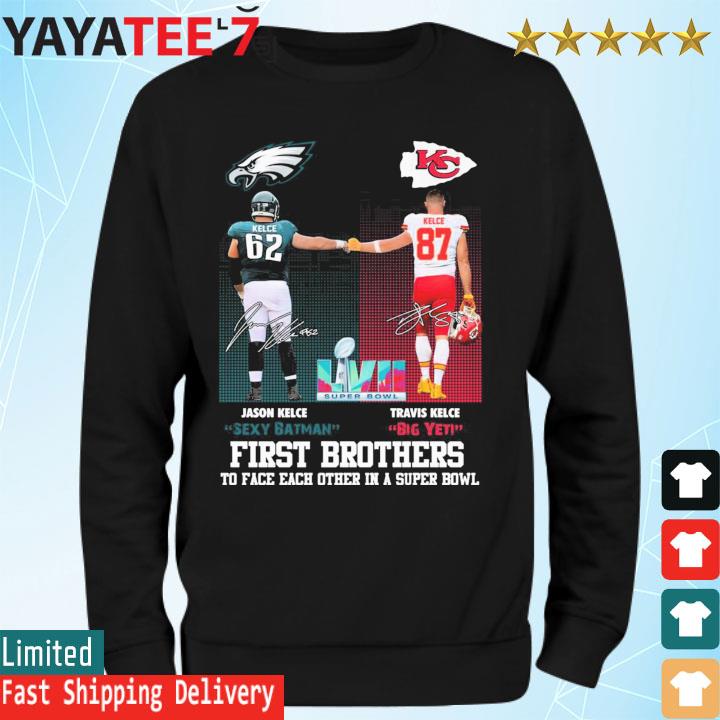 Official Jason Kelce Vs Travis Kelce First Brothers to face each other in a Super  Bowl LVI shirt, hoodie, sweater, long sleeve and tank top