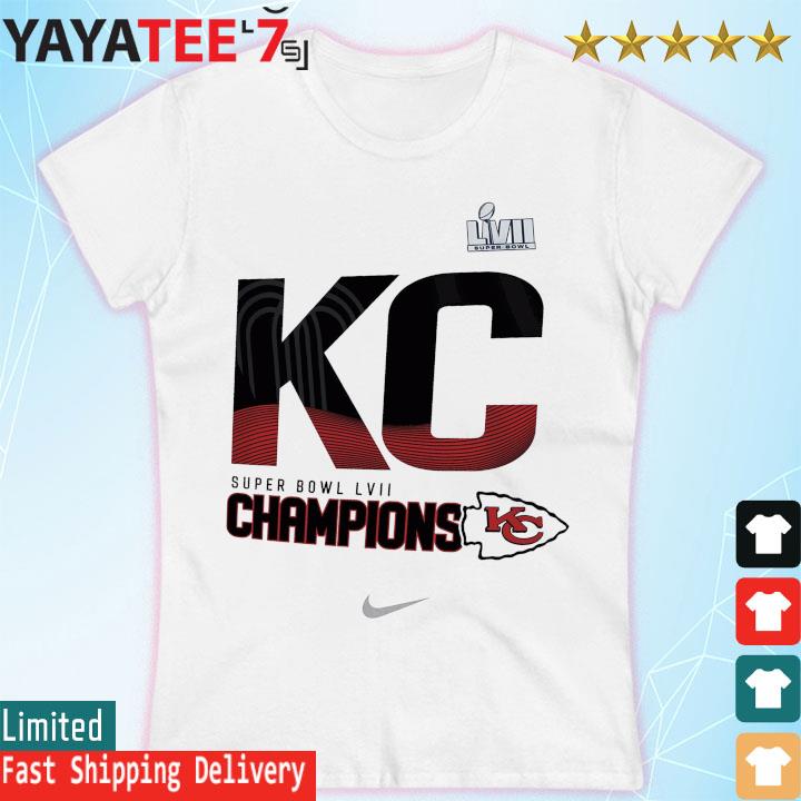 Women's Nike White Kansas City Chiefs Super Bowl LVII T-Shirt