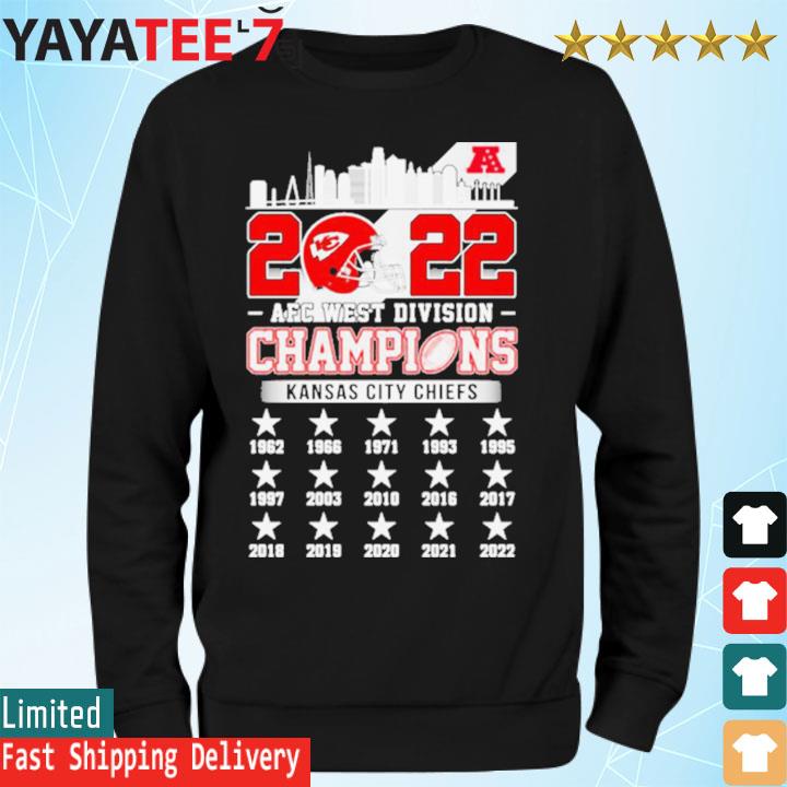 Kansas City Chiefs 2022 AFC West Division Champions 1962-2022 Shirt,  hoodie, sweater, long sleeve and tank top