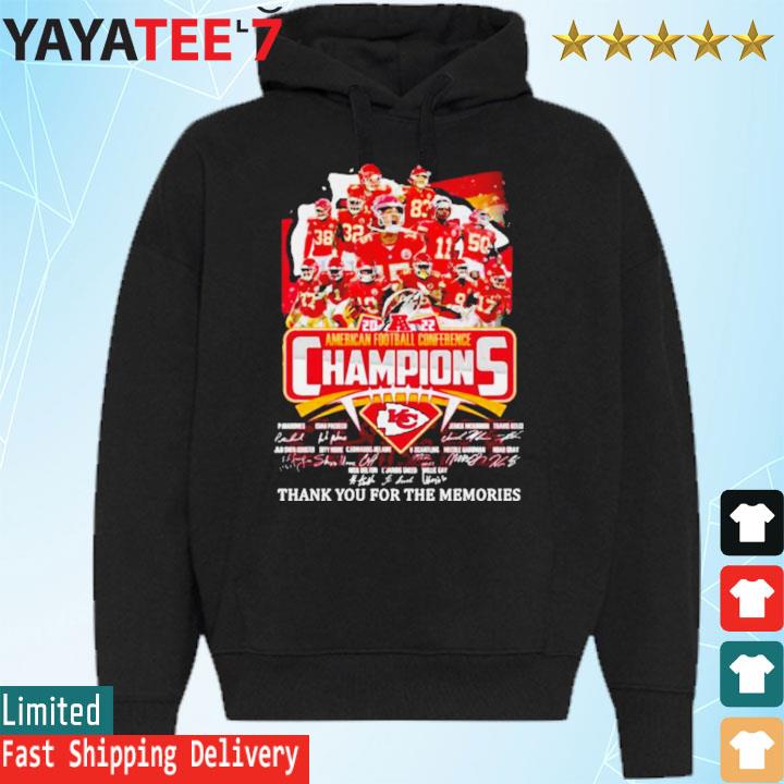 Kansas City Chiefs 2022 AFC Champions thank you for the memories signatures  Shirt, hoodie, sweater, long sleeve and tank top