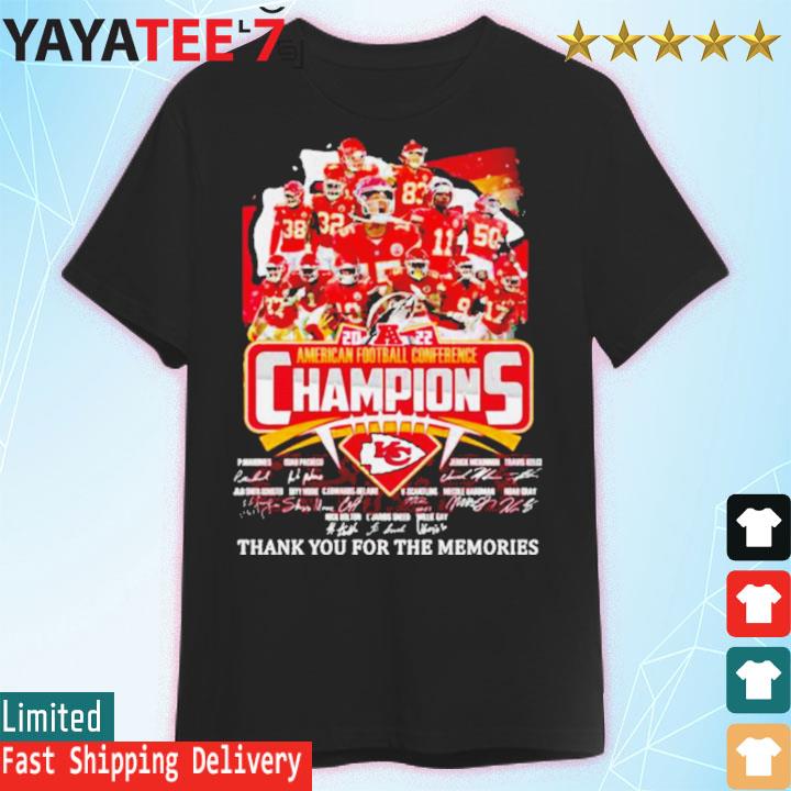 Offiical Kansas City Chiefs 2022 AFC Champions thank you for the memories signatures Shirt