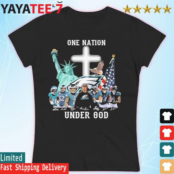 One Nation Under God Philadelphia Eagles team 2023 signatures s Women's T-shirt