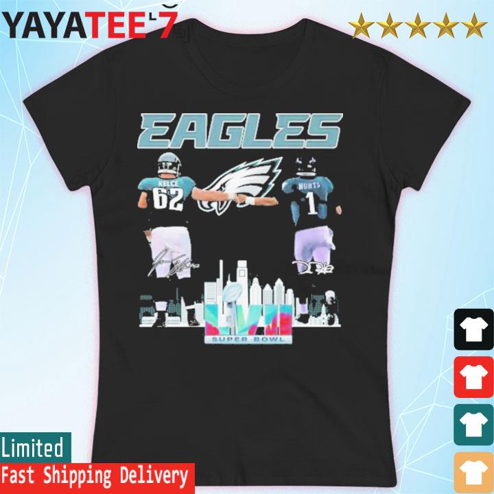Philadelphia Eagles Jason Kelce And Jalen Hurts Super Bowl LVII Signatures s Women's T-shirt