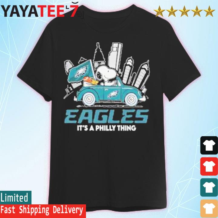 Philadelphia Eagles Snoopy And Woodstock Driver Car LVII Super Bowl It’s A Philly Thing shirt