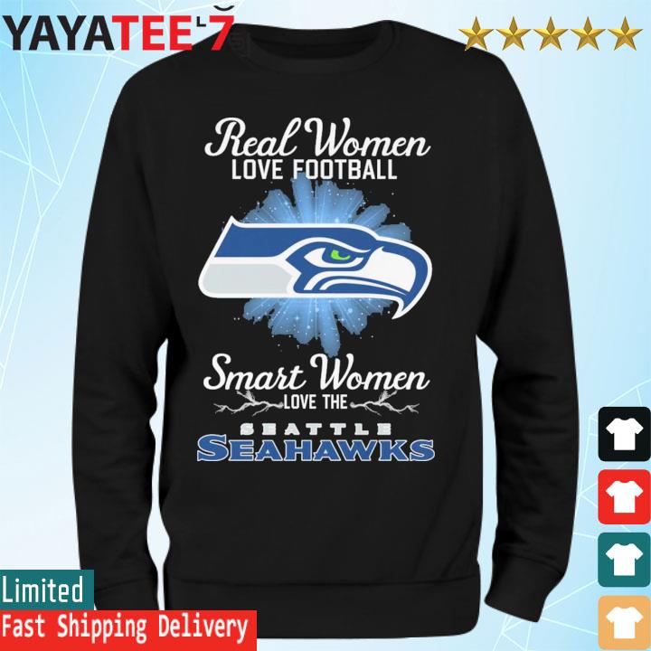 Real Women Love Football Smart Women Love The Seattle Seahawks 2023 Logo  Shirt - Shibtee Clothing