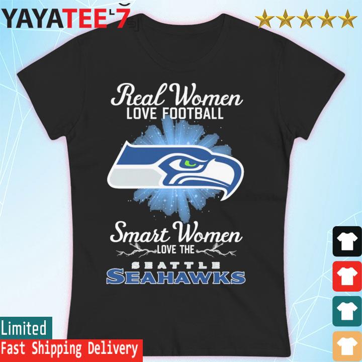 Real Women Love Football Smart Women Love The Seattle Seahawks 2023 Logo  Shirt - Shibtee Clothing