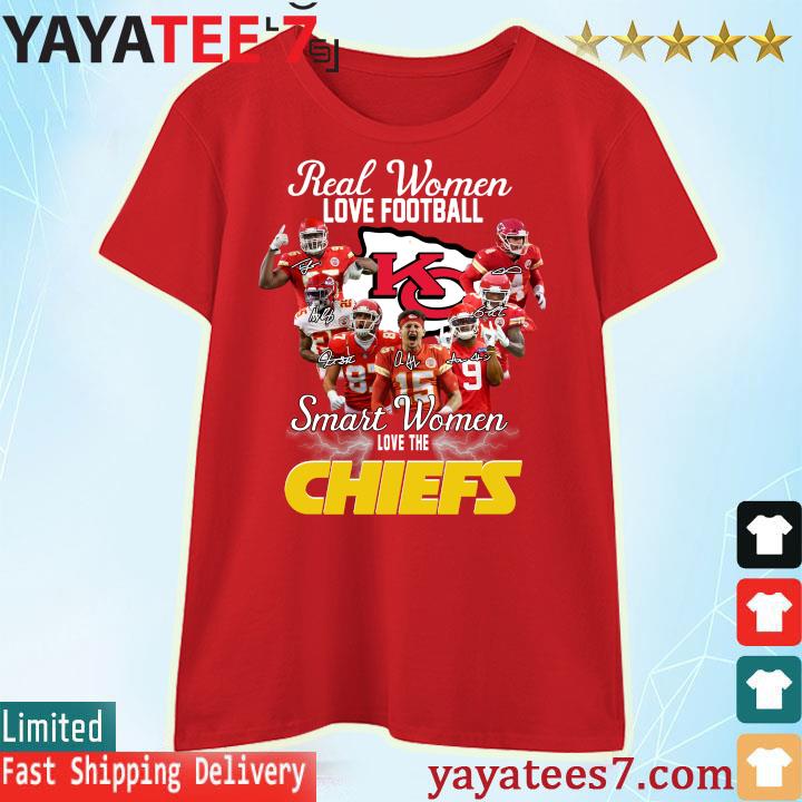 Smart Women Love KC Chiefs Football White Red Black and 