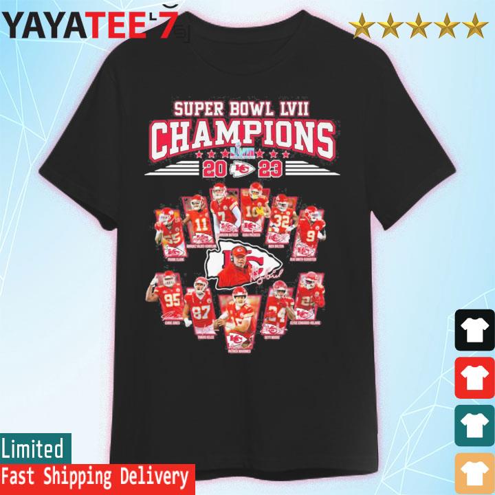 Chiefs Super Bowl LVII Champs Team Players signatures 2023 shirt