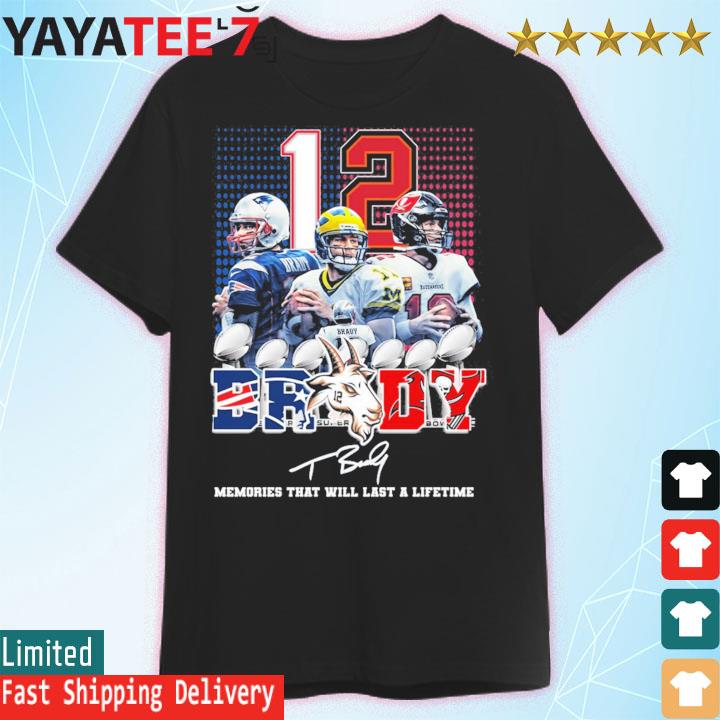 Tom brady 12 tampa bay buccaneer memories that will last a lifetime  signature shirt, hoodie, sweater, long sleeve and tank top