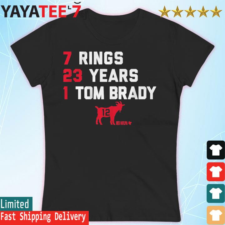 FREE shipping 7 rings 23 years 1 Tom Brady The Goat shirt, Unisex tee,  hoodie, sweater, v-neck and tank top