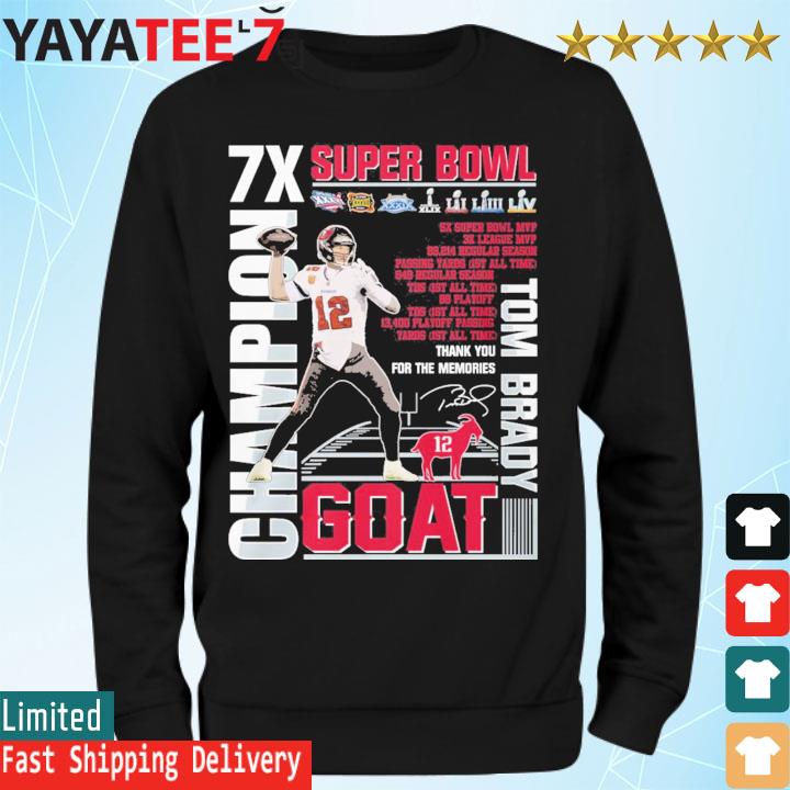 Thank You Tom Brady 12 Goat Shirt, hoodie, sweater, long sleeve and tank top