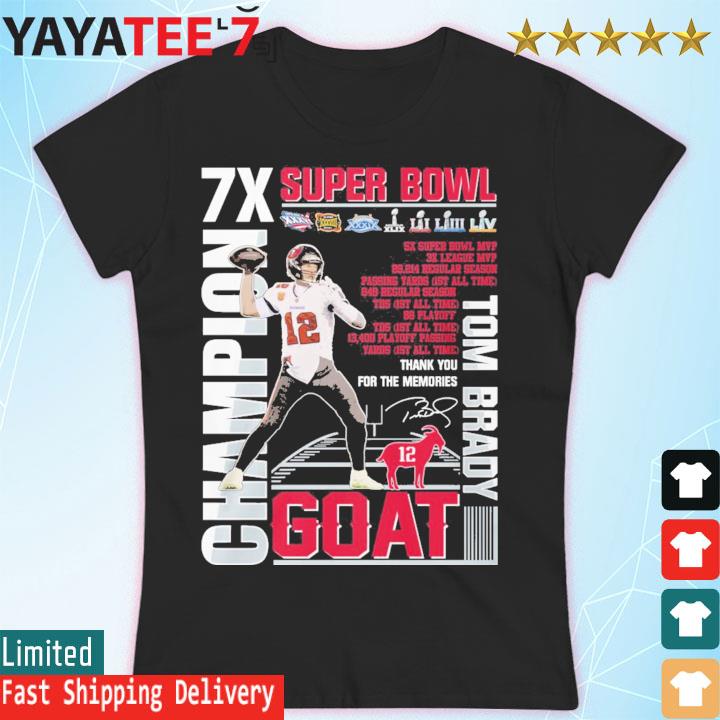 Tom Brady Goat Mvp Thank You For The Memories Signature Shirt