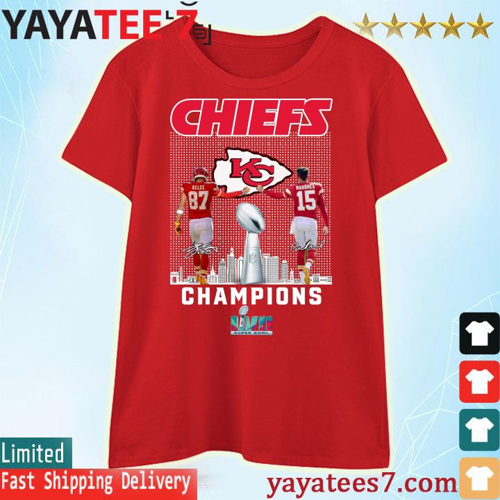 Travis Kelce Patrick Mahomes and Pacheco Super Bowl LVII Champions Kansas  City Chiefs signatures shirt, hoodie, sweater, long sleeve and tank top