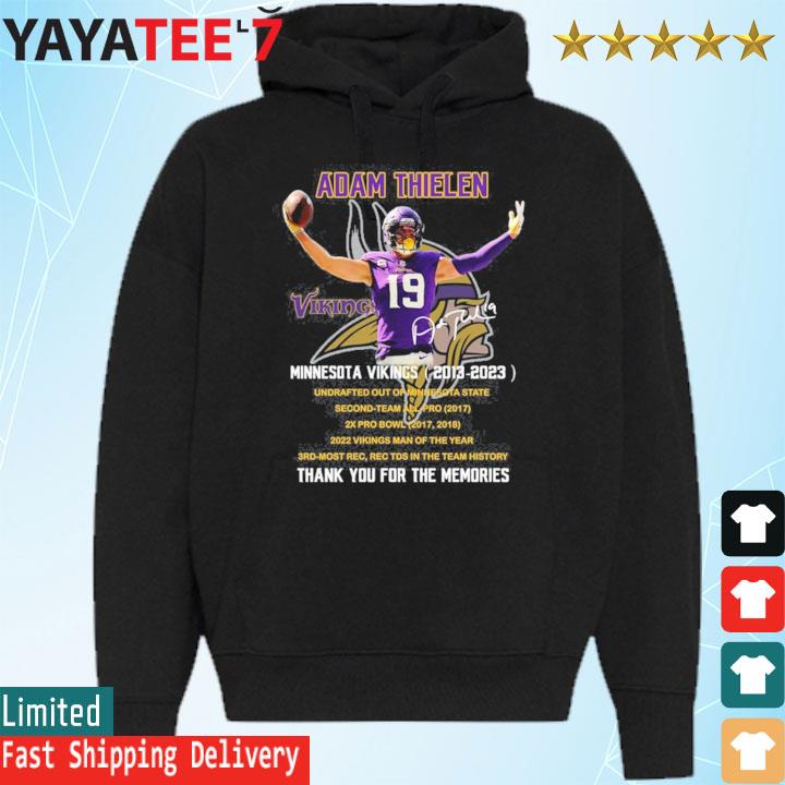 NEW Adam Thielen Minnesota Vikings 2013-2023 Thank You For The Memories T- Shirt