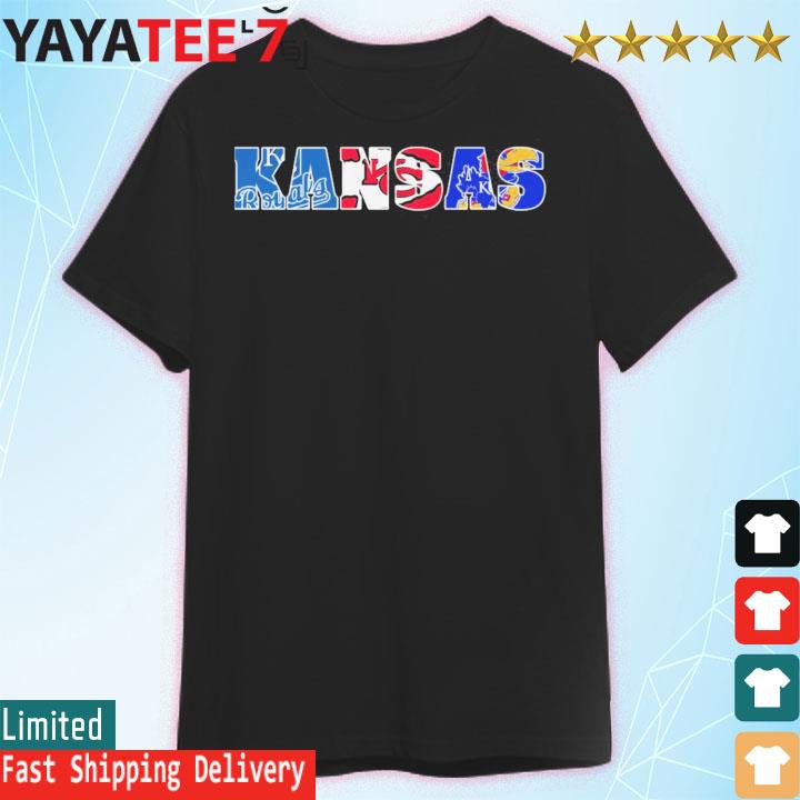 Kansas city sports team Kansas City Royal Kansas City Chiefs and Kansas Jayhawks logo shirt