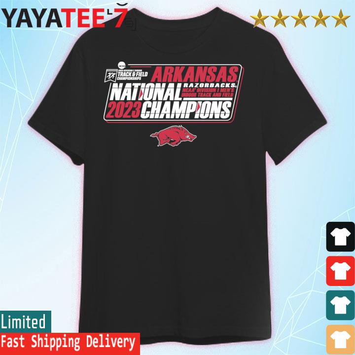 Official Arkansas Razorbacks 2023 Men's Indoor Track & Field National Champions T-shirt
