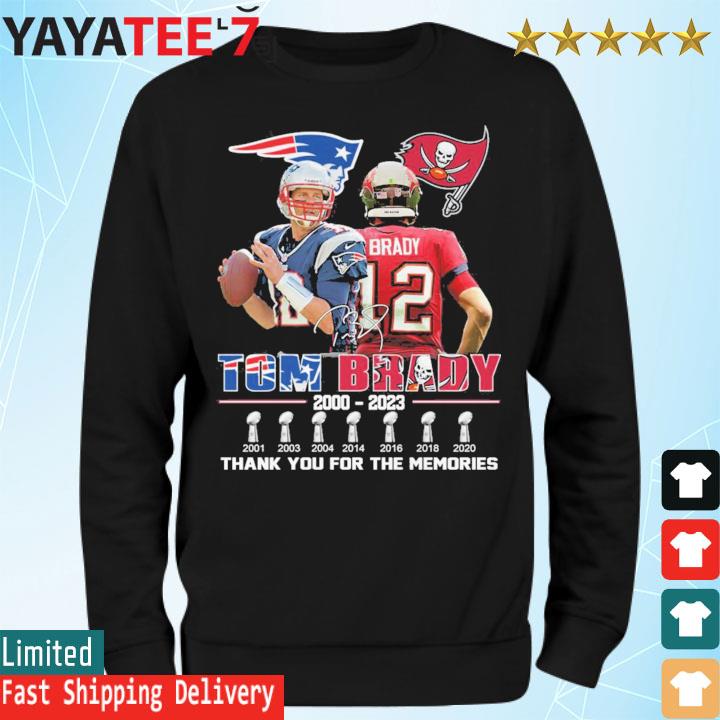 Official Tom Brady 2000 - 2023 thank you for the memories shirt