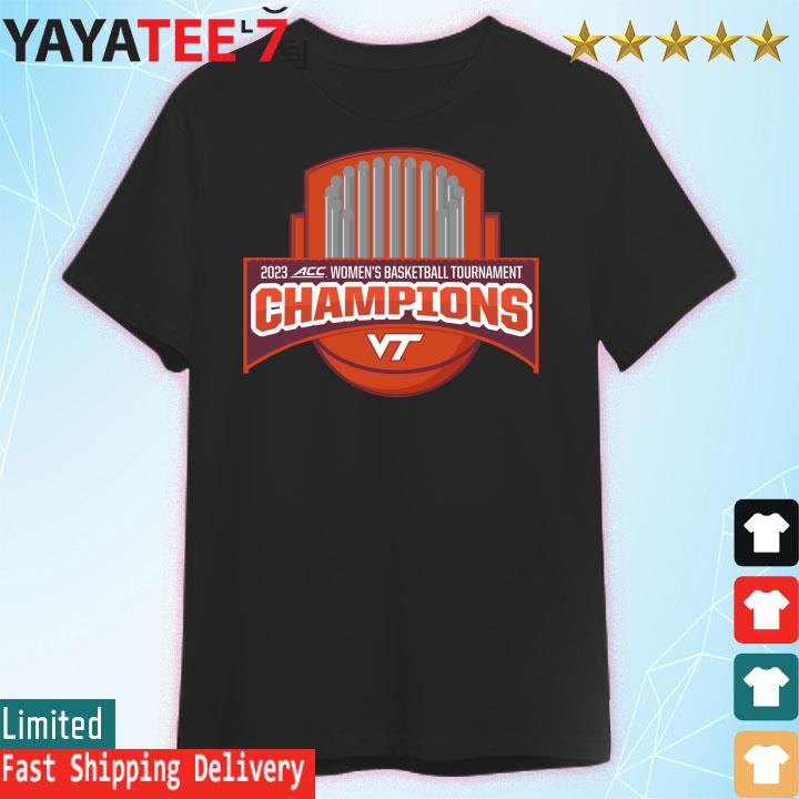 Official Virginia Tech Hokies 2023 ACC women's basketball tournament champions shield shirt