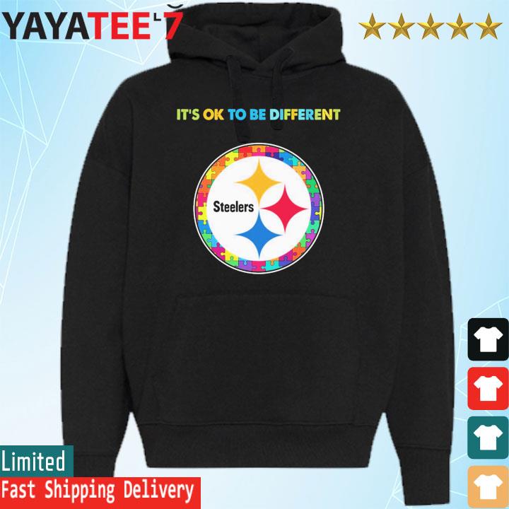 It's ok to be different autism awareness Pittsburgh Steelers 2023 shirt,  hoodie, sweater, long sleeve and tank top