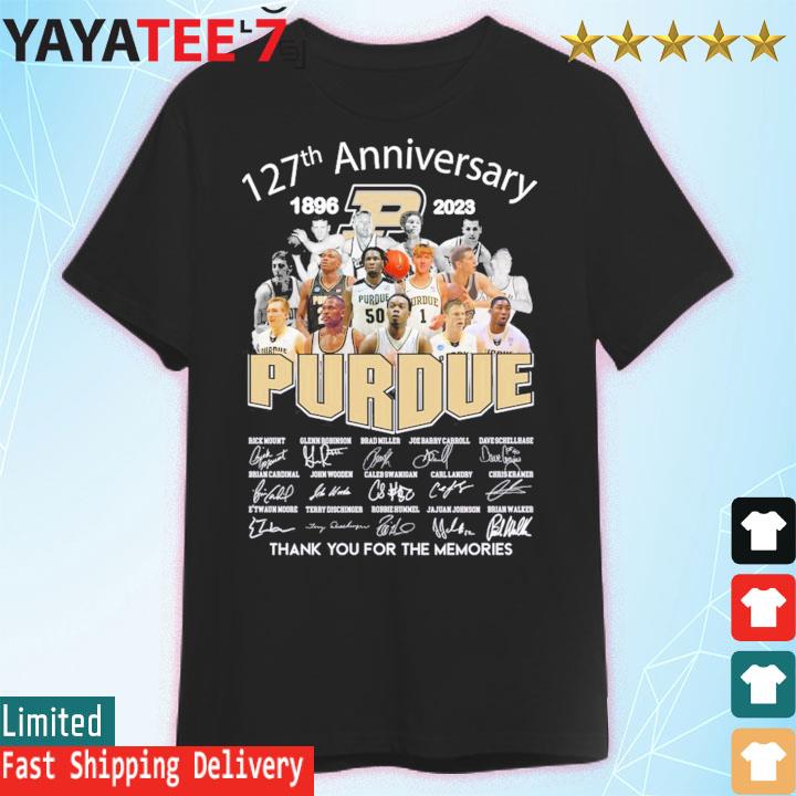 Purdue Boilermakers 127th anniversary 1896 2023 thank you for the memories signatures shirt