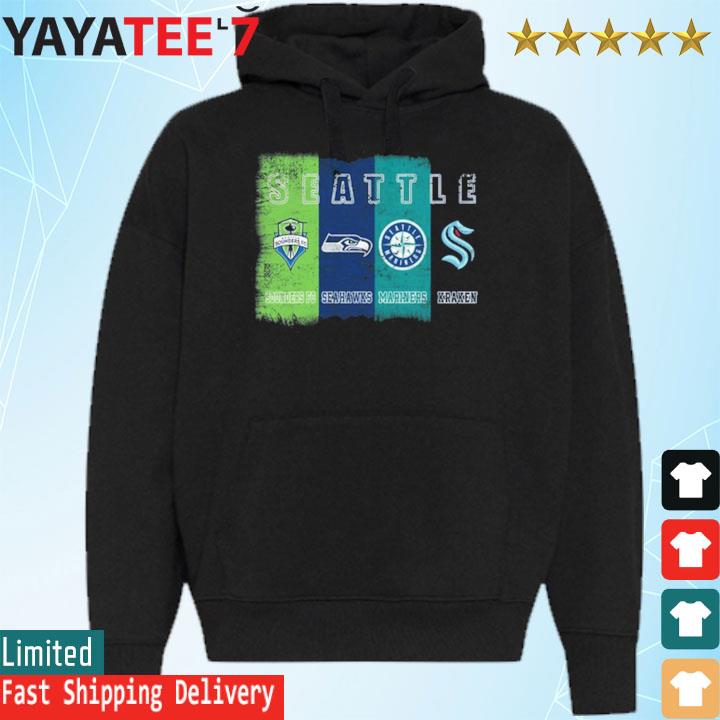 Seattle Kraken Mariners Seahawks Storm Sounders Fc 5 teams sports circle  logo shirt, hoodie, sweater, long sleeve and tank top