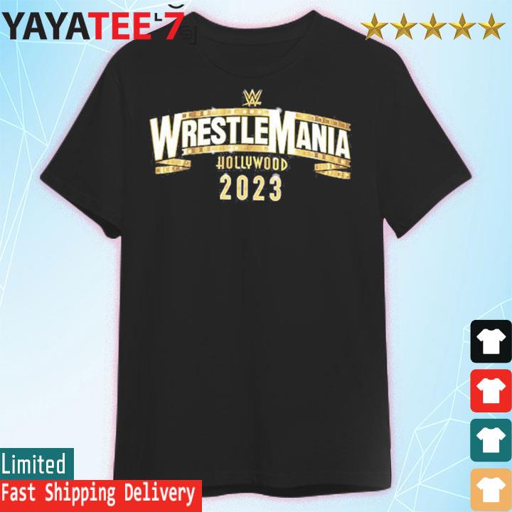 Men's Black WrestleMania 39 Clapboard T-Shirt