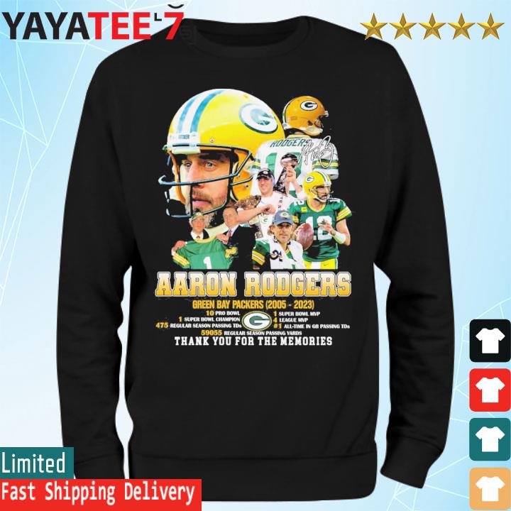 Aaron Rodgers Green Bay Packers 2005 - 2023 10 Pro Bowl, 1 Super Bowl MVP  thank you for the memories shirt