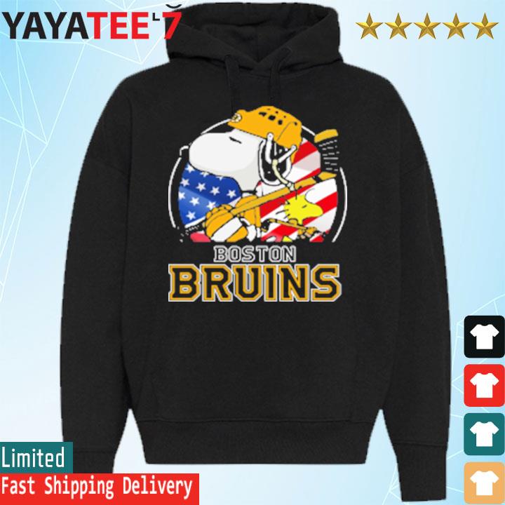 Boston Bruins Ice Hockey Snoopy And Woodstock NHL Youth Hoodie 