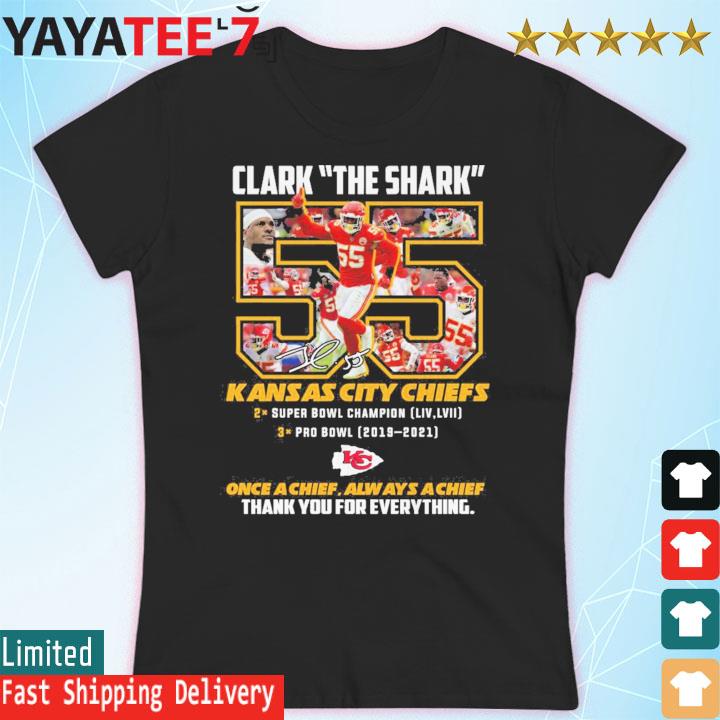 Clark The Shark 55 Kansas City Chiefs thank you for the memories shirt