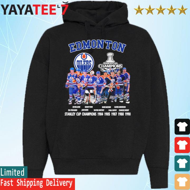 Edmonton Oilers Stanley cup champion 1984, 1985, 1987, 1988, 1990  signatures shirt, hoodie, sweater, long sleeve and tank top