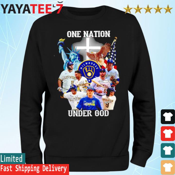 One Nation Under God Milwaukee Brewers Baseball Signature T shirt