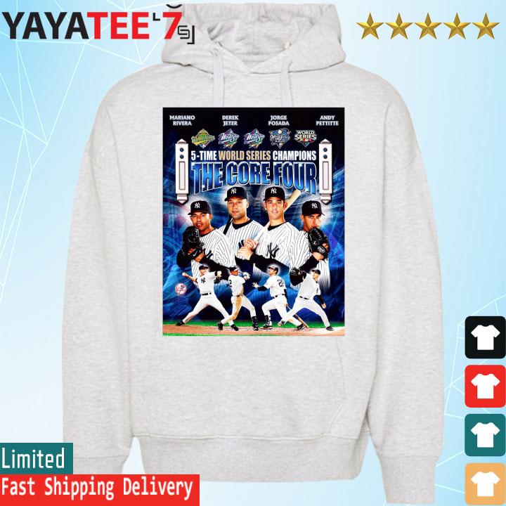 The New York Yankees Core Four! Derek Jeter, Mariano Rivera, Andy Pettitte,  and Jorge Posada legend photo shirt, hoodie, sweater, long sleeve and tank  top