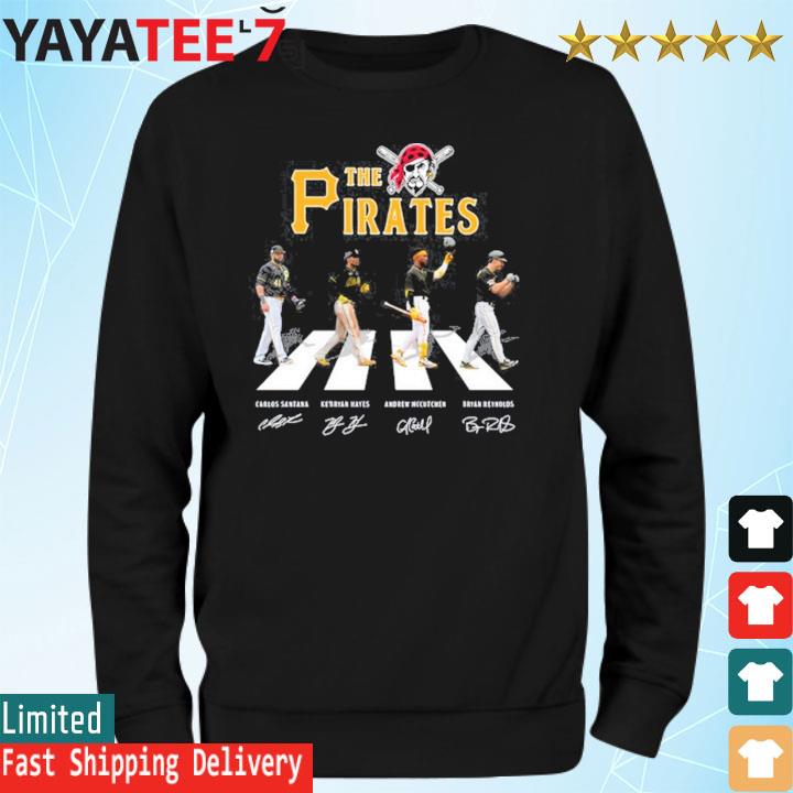 Official The Pirates Carlos Santana, Ke'bryan Hayes, Andrew Mccutchen, Bryan  reynolds abbey road signatures shirt, hoodie, sweater, long sleeve and tank  top
