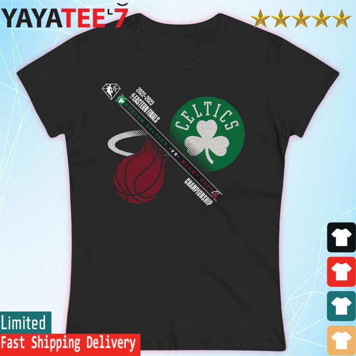 Design Vintage NBA playoffs 2023 Miami heat and Boston celtics eastern  conference t-shirt, hoodie, sweater, long sleeve and tank top