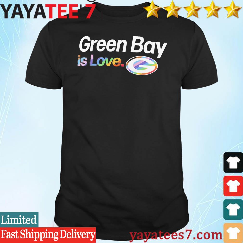 Green Bay Packers is love logo black city pride shirt, hoodie, sweater,  long sleeve and tank top