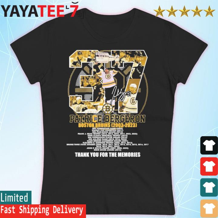 Patrice Bergeron 2003 - 2023 Boston Bruins Thank You For The Memories  Limited Edition T-Shirt - Torunstyle